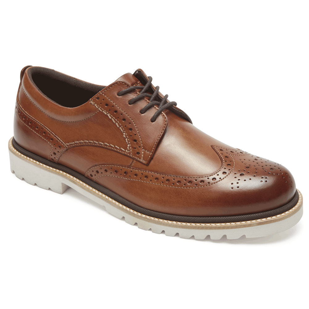 Sapatos Sociais Rockport Homem Marrom - Marshall Wingtip - 18703PACU